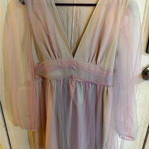 Sheer Rainbow Pastel Dress